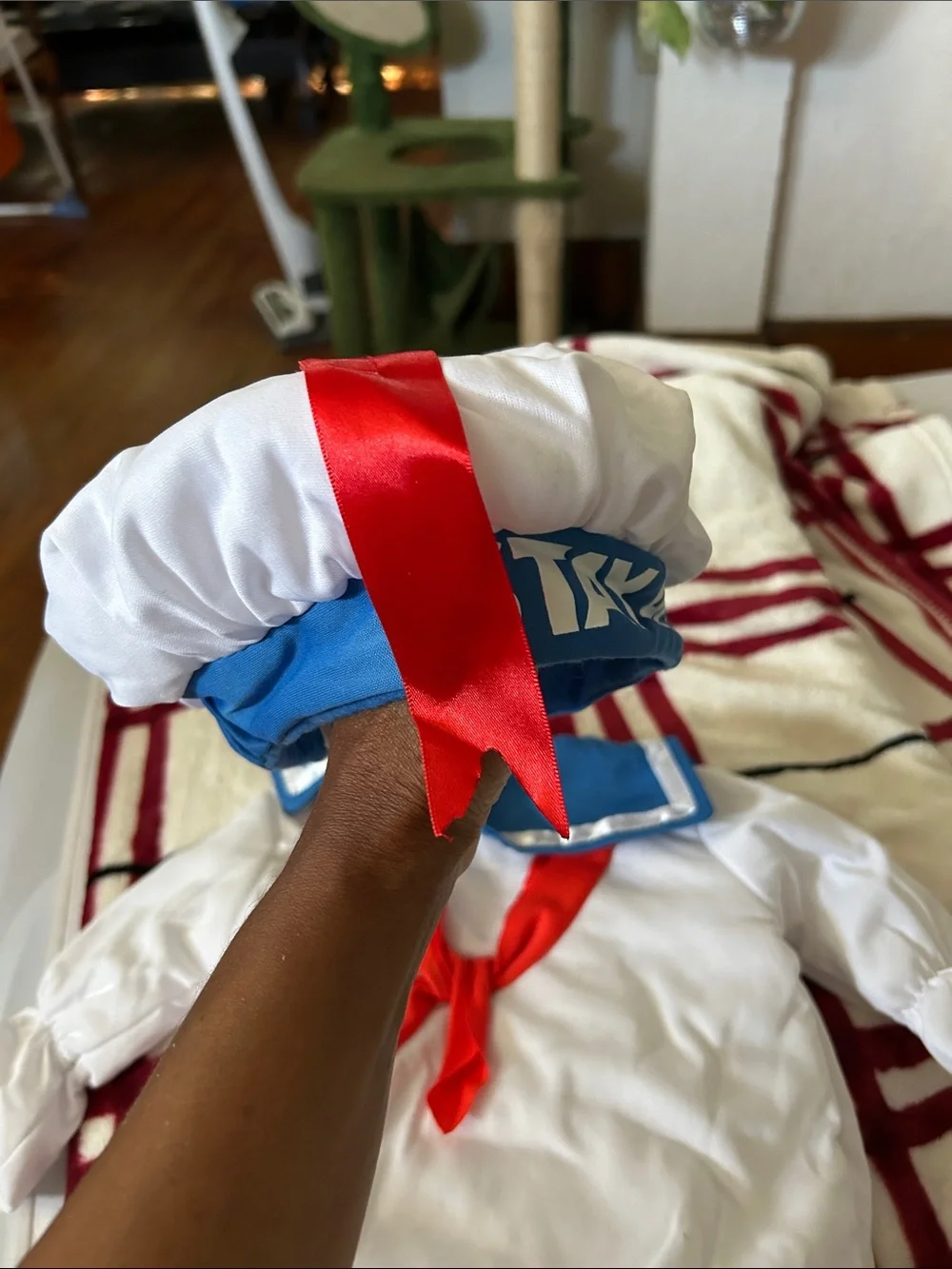 Amscan White Sailor Footie with Blue Collar and Red Neck Scarf
